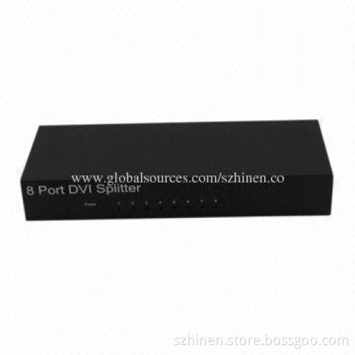 8 Ports DVI Splitter, Supports 1,080P Highest Video Resolution
